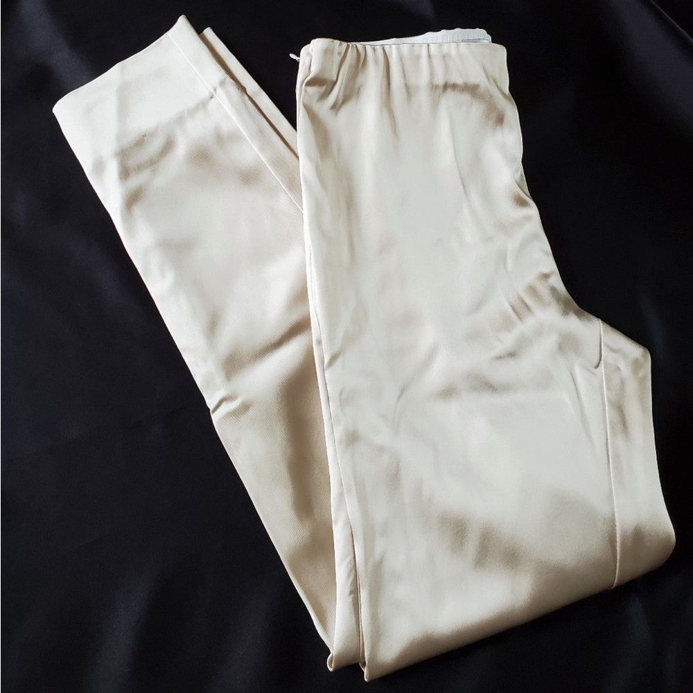 Sara Campbell champagne colored satin pants size S